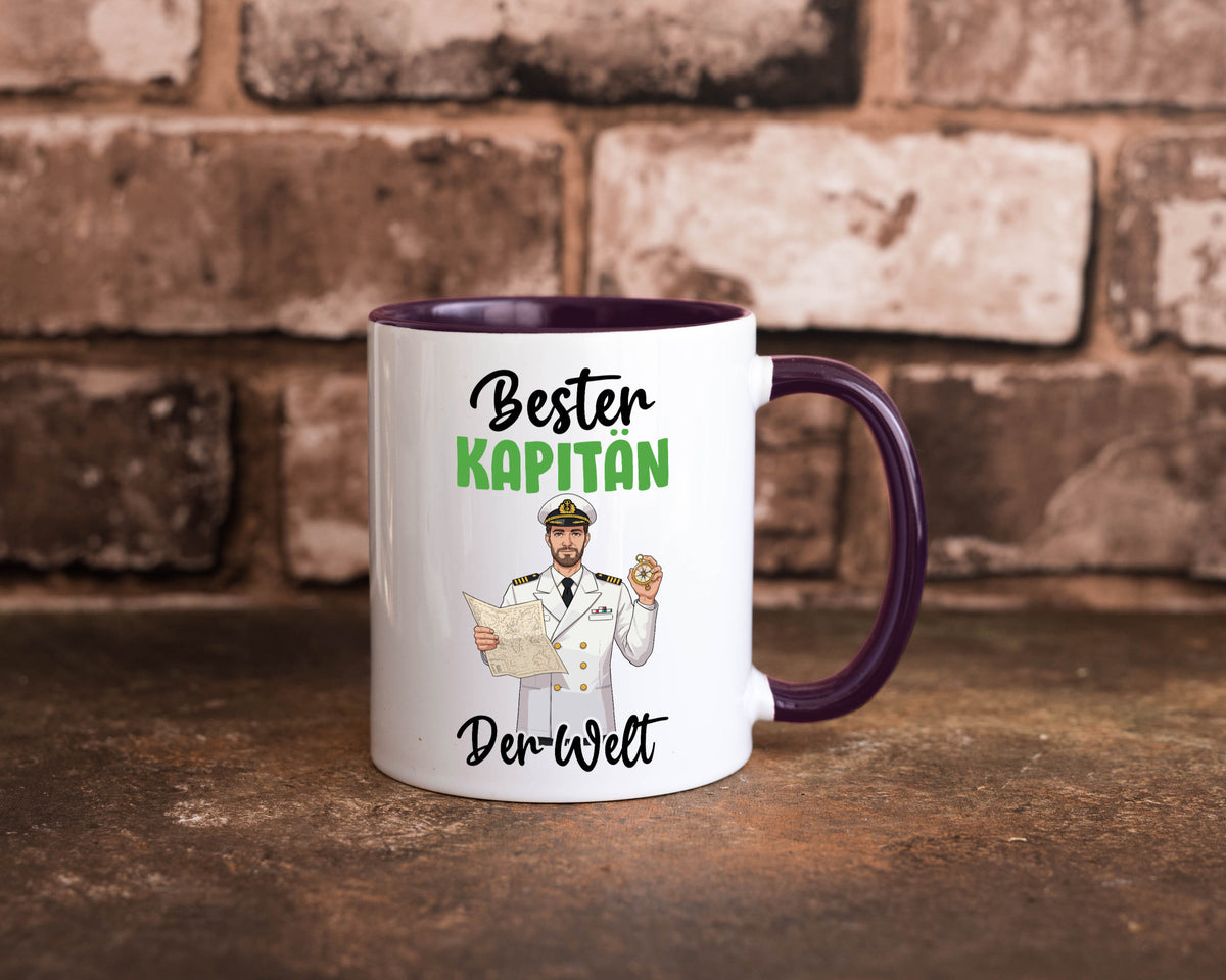 Bester Kapitän | Schiffskapitän Schiff v2 Geschenk Humor Geschenkidee lustiger Tasse