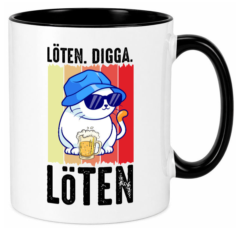 Löten Digga | Katze mit Bier Bierkatze Geschenk Tierliebhaber Humor lustiger