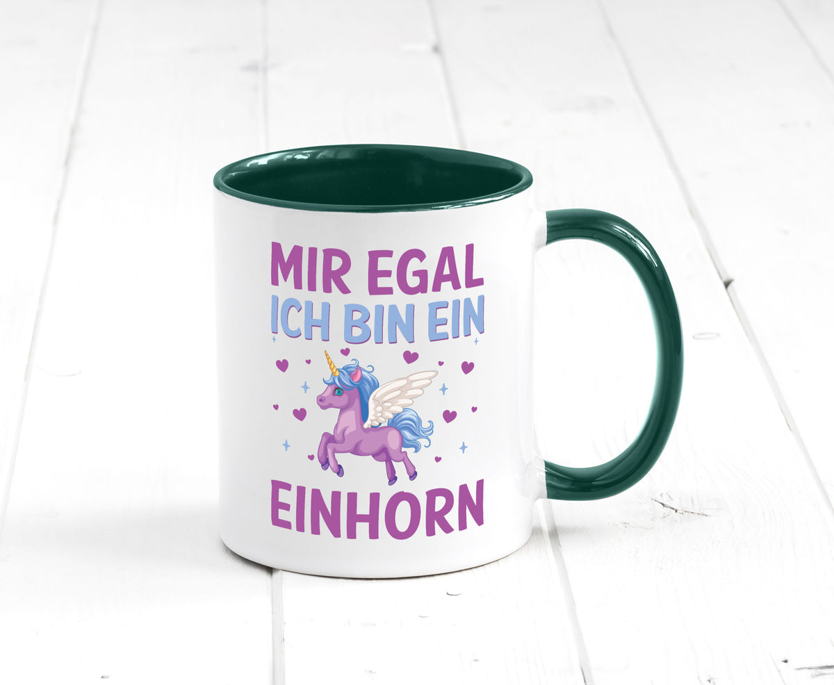 Mir egal, ich bin ein Einhorn| Herzen Geschenkidee Humor Tasse