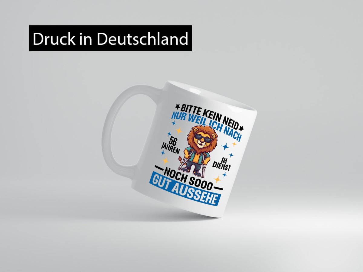 56 Jahre im Dienst | Arbeitsjubiläum Arbeit Geschenk Kollegen Büro lustiger Tasse