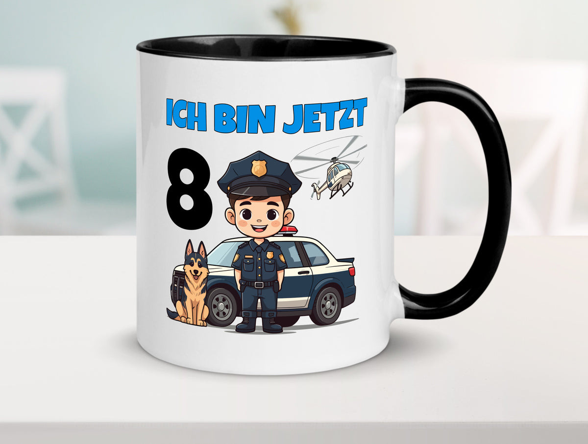 8. Geburtstag | 8 Jahre Polizei Kind Polizeiauto lustig Geschenkidee Geschenk Tasse