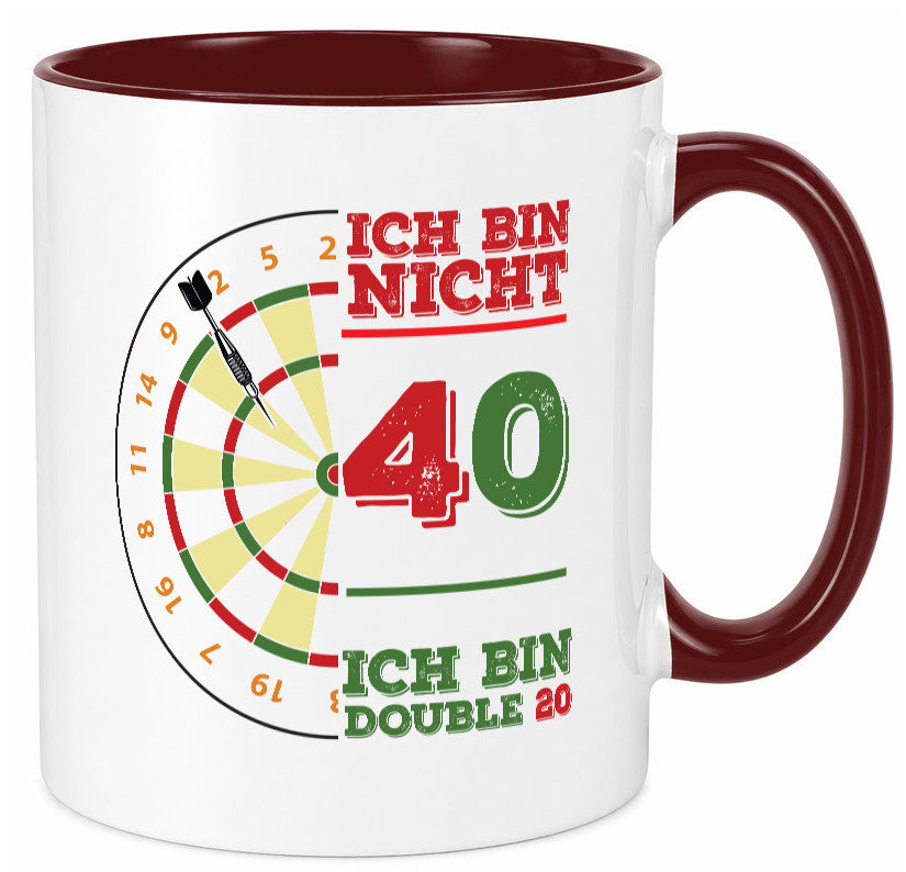 Ich bin nicht 40 double 80 | Dart spieler Geschenkidee Humor Tasse