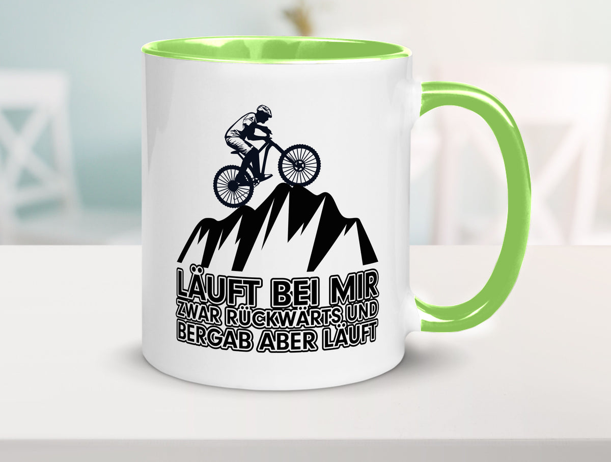 Läuft bei mir | Pechvogel Tasse Radfahrer Statement Humor Geschenkidee