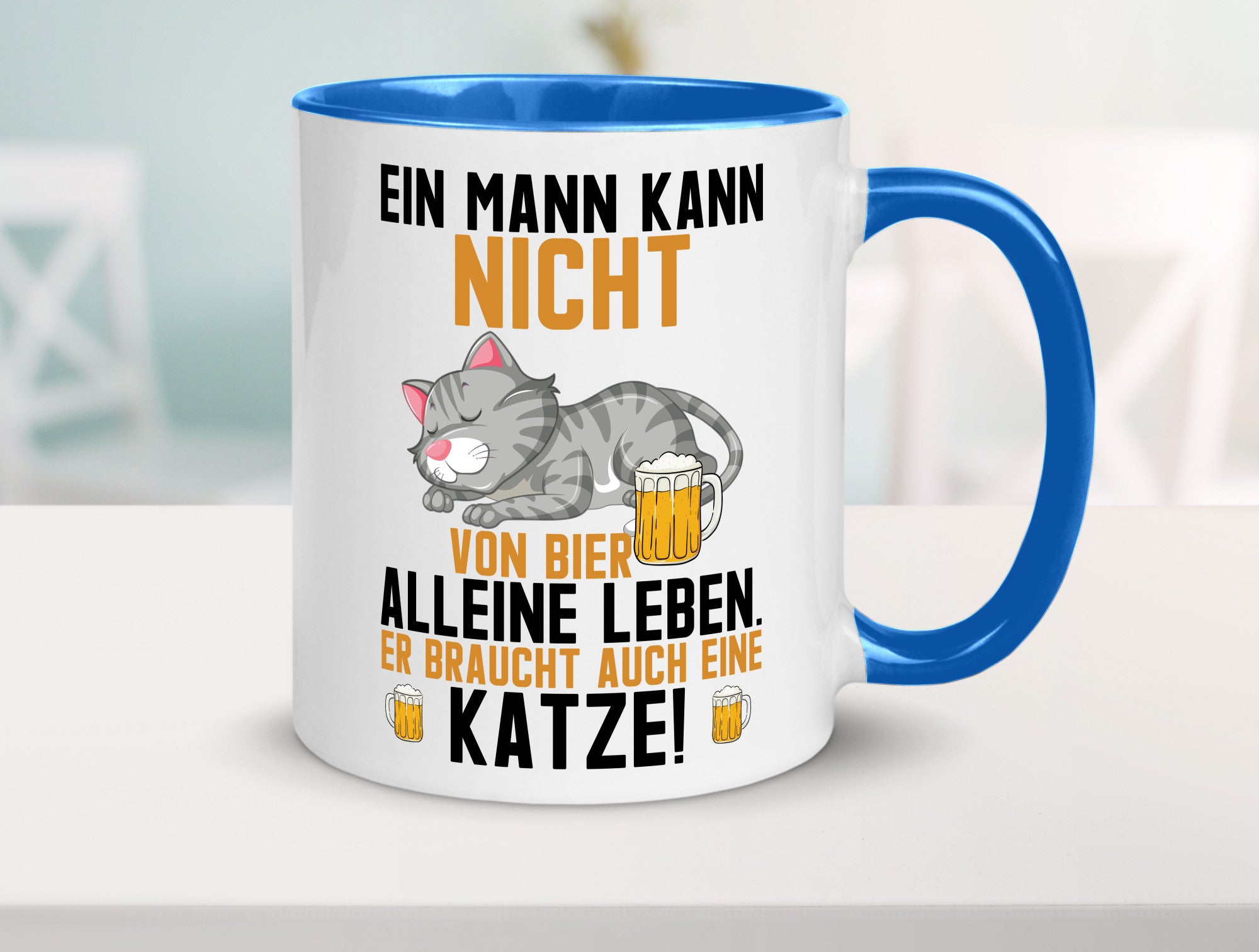 Von Bier leben | Mann braucht eine Katze Katzenliebhaber Geschenk Tierliebhaber