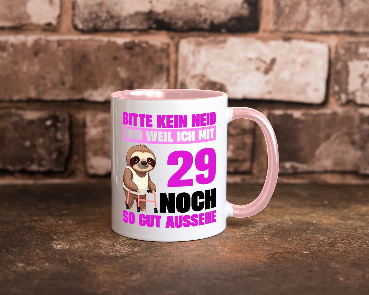 29. Geburtstag | Bitte kein neid Faultier 29 Jahre Humor Geschenkidee Tasse