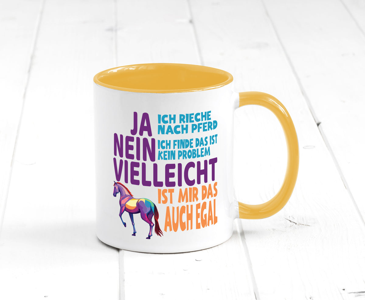 Ja ich Rieche nach Pferd | Reiten Pferdestall lustiger Spruch Geschenk Humor Tasse