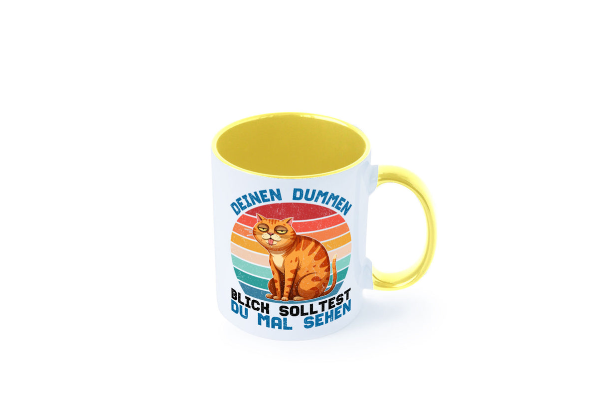 Deinen dummen Blick solltest du mal sehen | Katze Geschenkidee Tierliebhaber Tasse