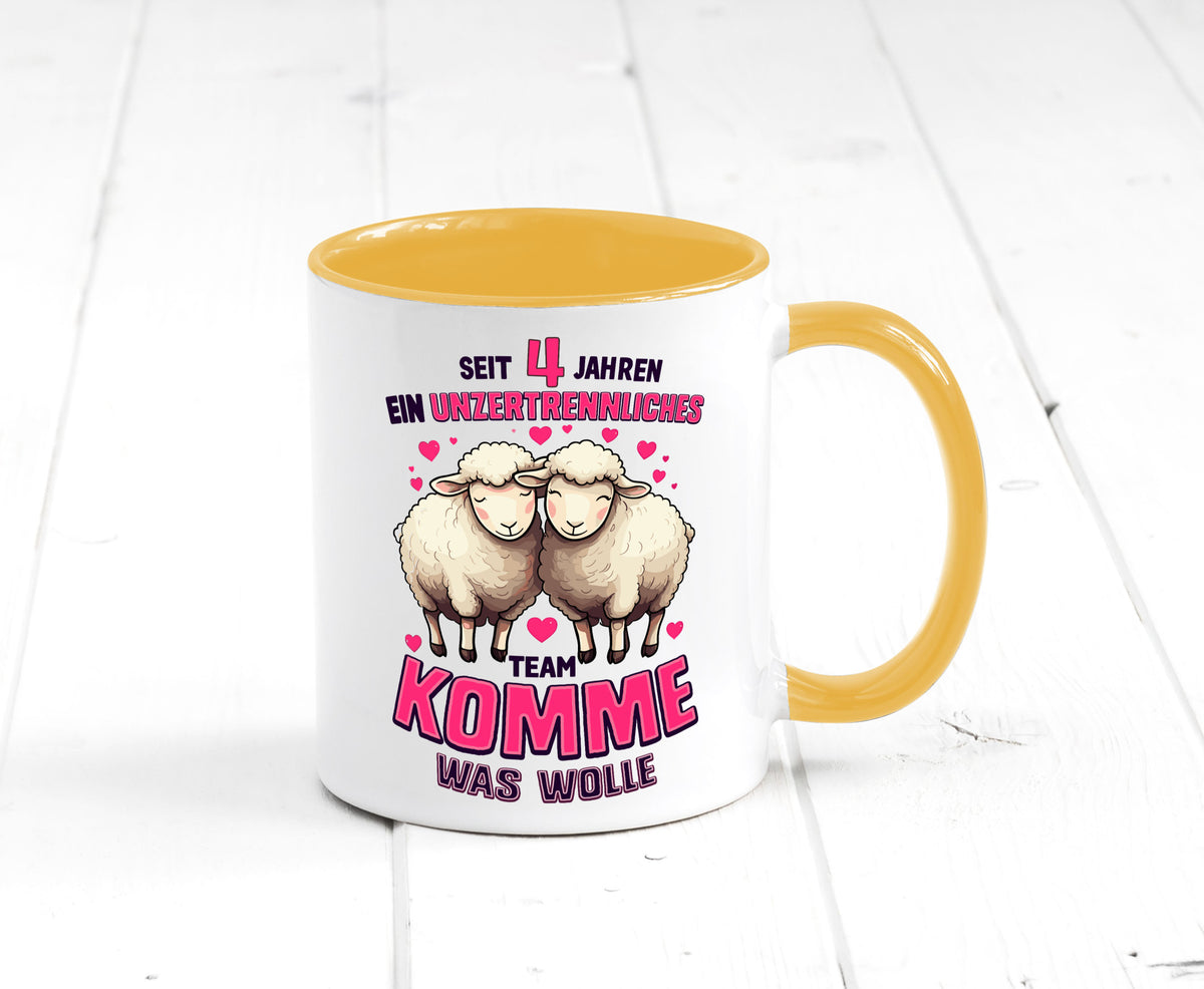 4 Jahre Verheiratet | ein Team Ehepaar v2 Humor Geschenkidee Tasse