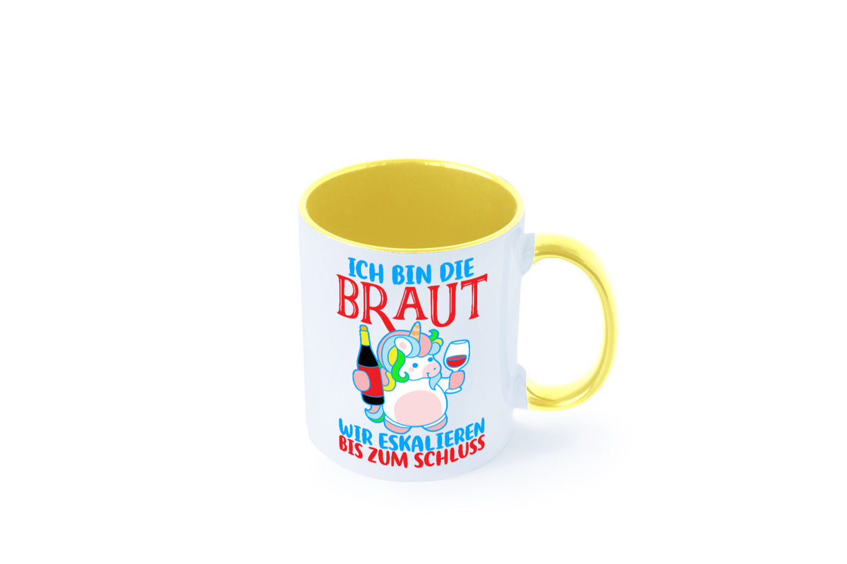 Junggesellinnenabschied | JGA Braut Einhorn Eskalation v2 lustig Humor Tasse