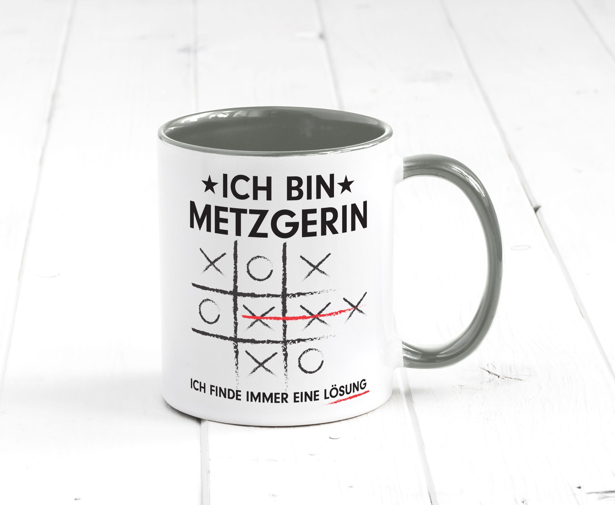 Löse Probleme: Metzgerin | Fleischerin Humor Geschenkidee Tasse