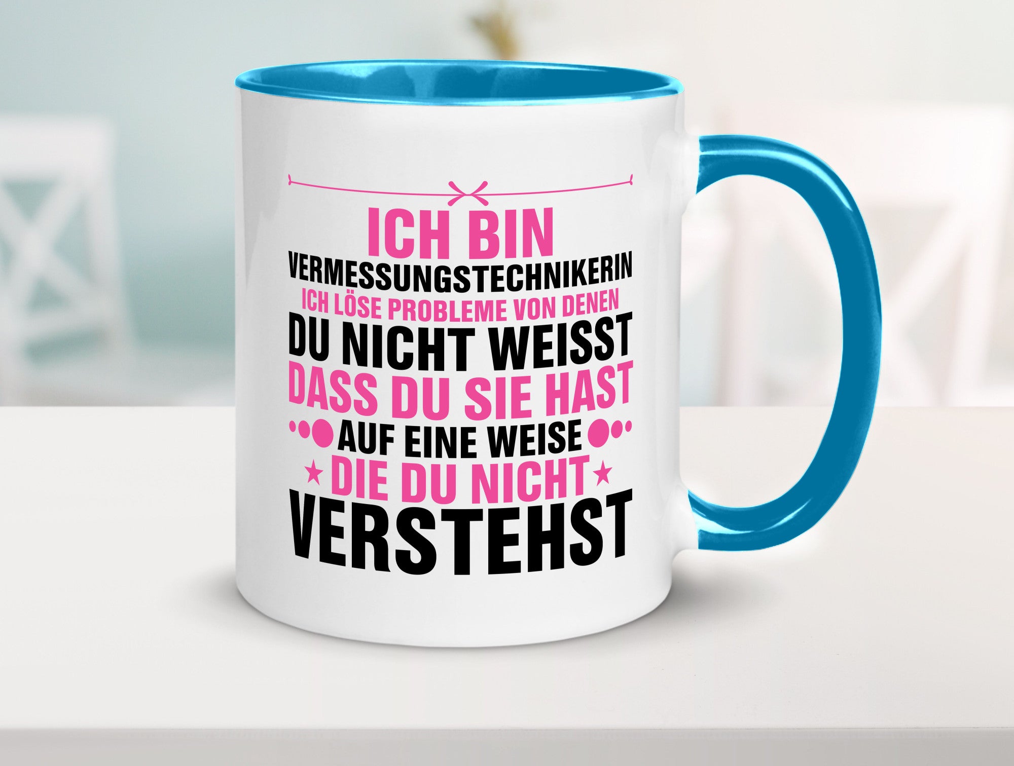Löse Probleme: Vermessungstechnikerin | Techniker Geschenkidee Humor Tasse