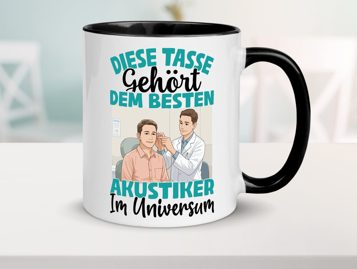 Im Universum: Akustiker | Akustik Hörgeräteakustik Geschenk Humor Geschenkidee Tasse