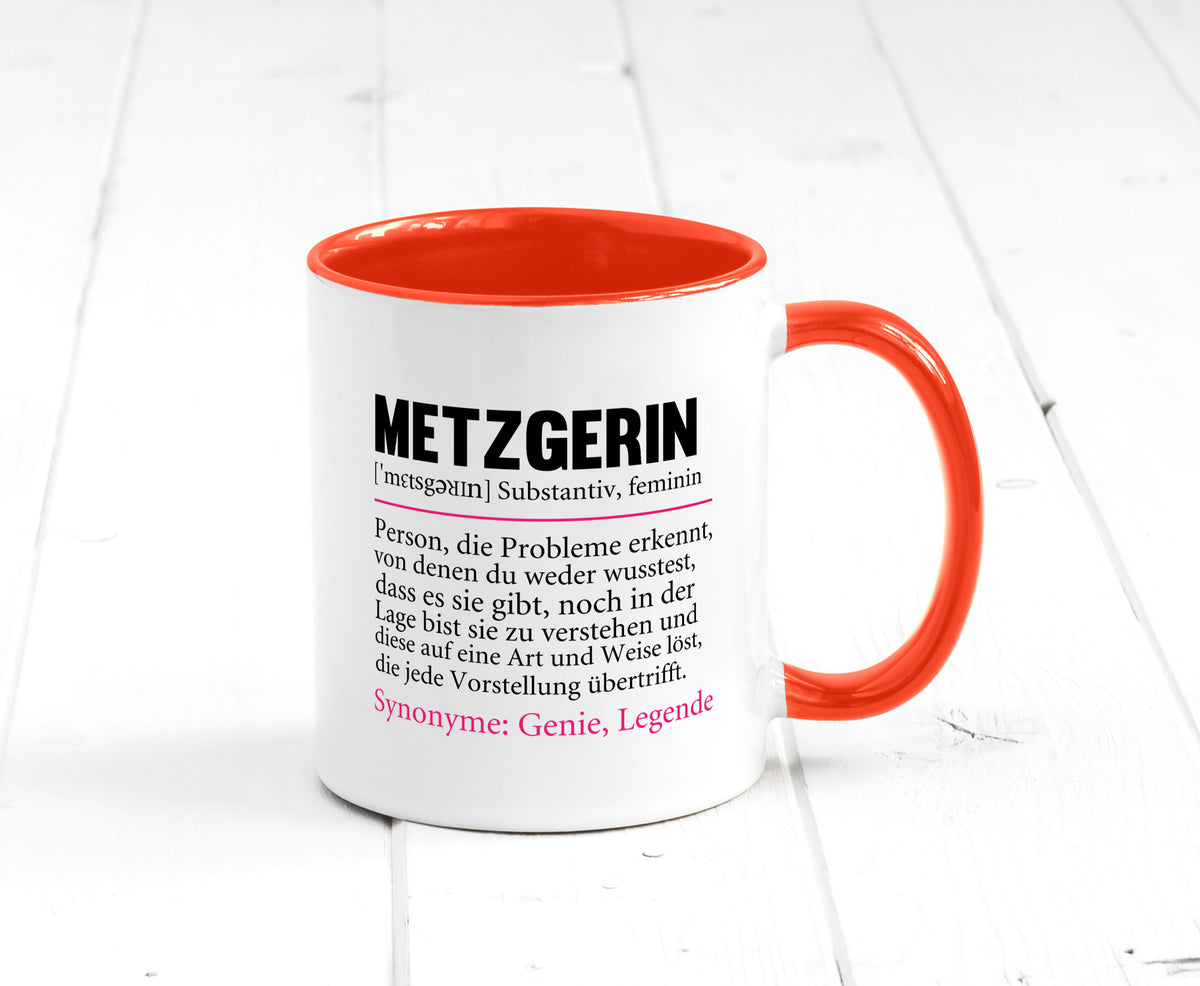 Metzgerin | lustig Fleischerin Humor v2 lustiger Spruch Geschenk Geschenkidee Tasse
