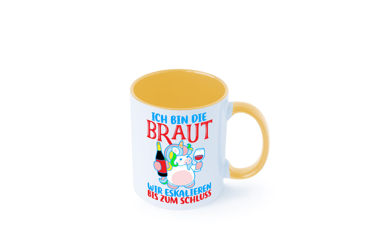 Junggesellinnenabschied | JGA Braut Einhorn Eskalation v2 lustig Humor Tasse