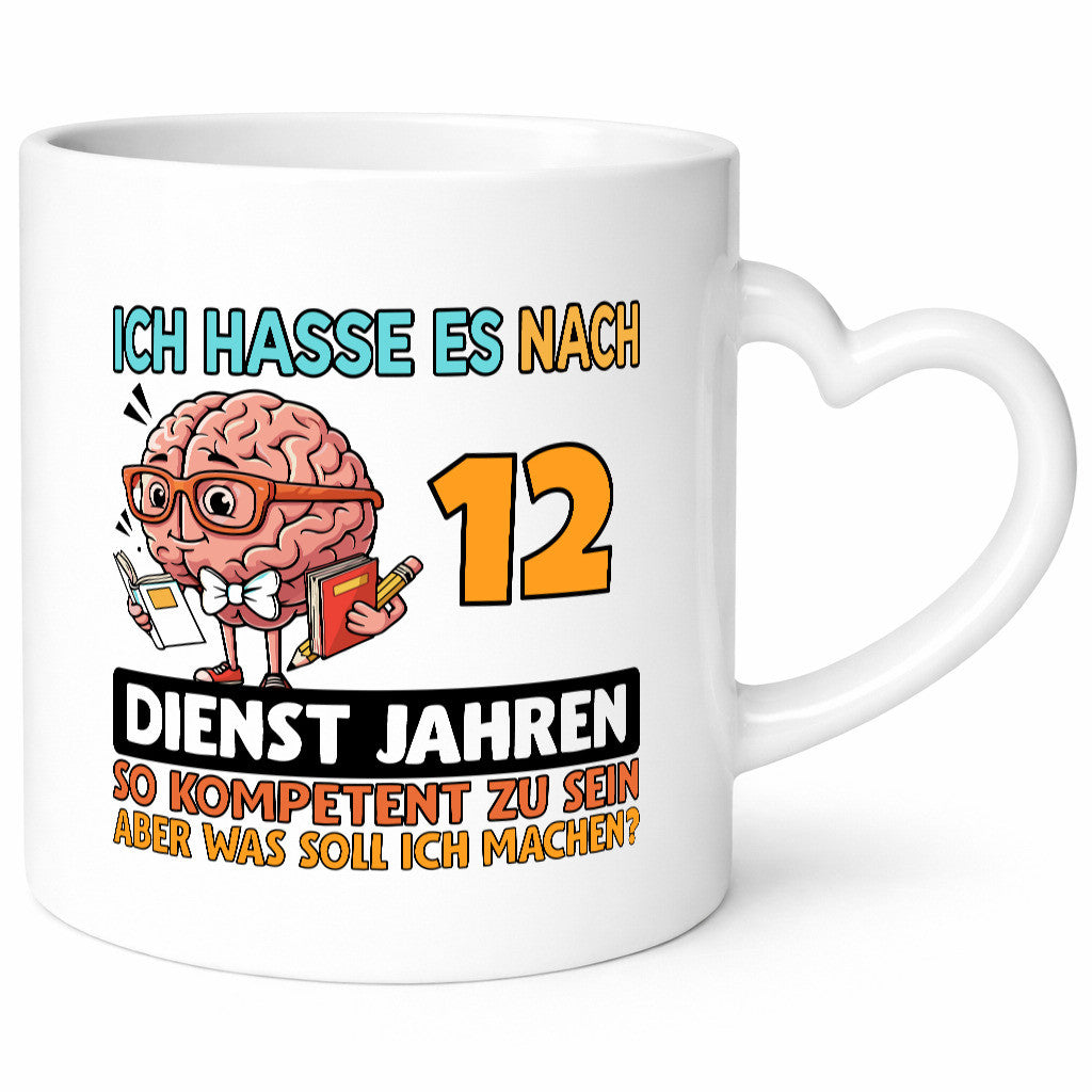 12 Dienstjahre | Arbeit Kompetent lustig Kollegen Büro Geschenk Tasse