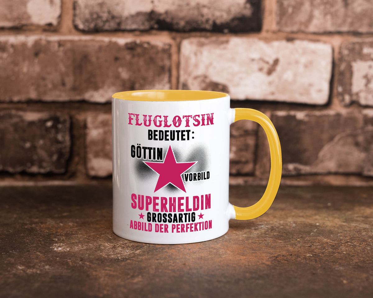 Bedeutung von Fluglotsin | Flughafen Flugverkehr Geschenkidee Humor Tasse