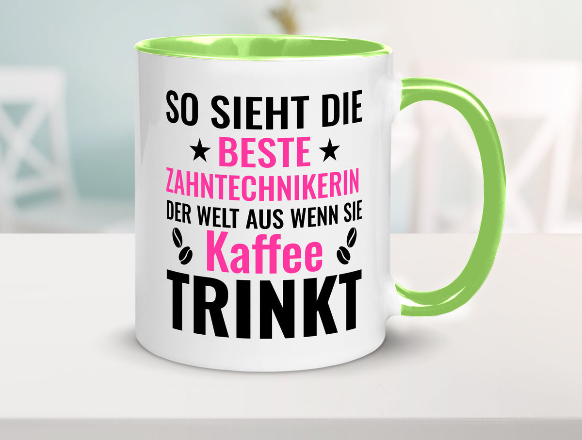 Kaffee trinkt: Zahntechnikerin | Zahnmedizin lustiger Spruch Geschenk Humor Tasse