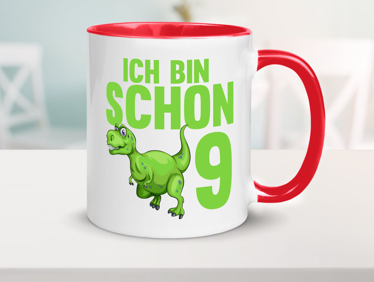 9. Geburtstag | 9 Jahre Dino Dinosaurier Geschenkidee Humor Tasse