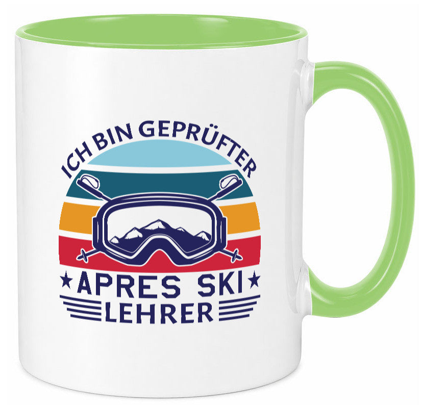 Geprüfter Apres Ski Lehrer | Ski-Brille Berge Ski-Stöck lustig Humor