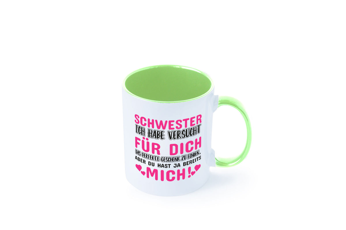 Schwester Tasse | lustiger Spruch Geschwisterliebe v2 Humor Geschenkidee