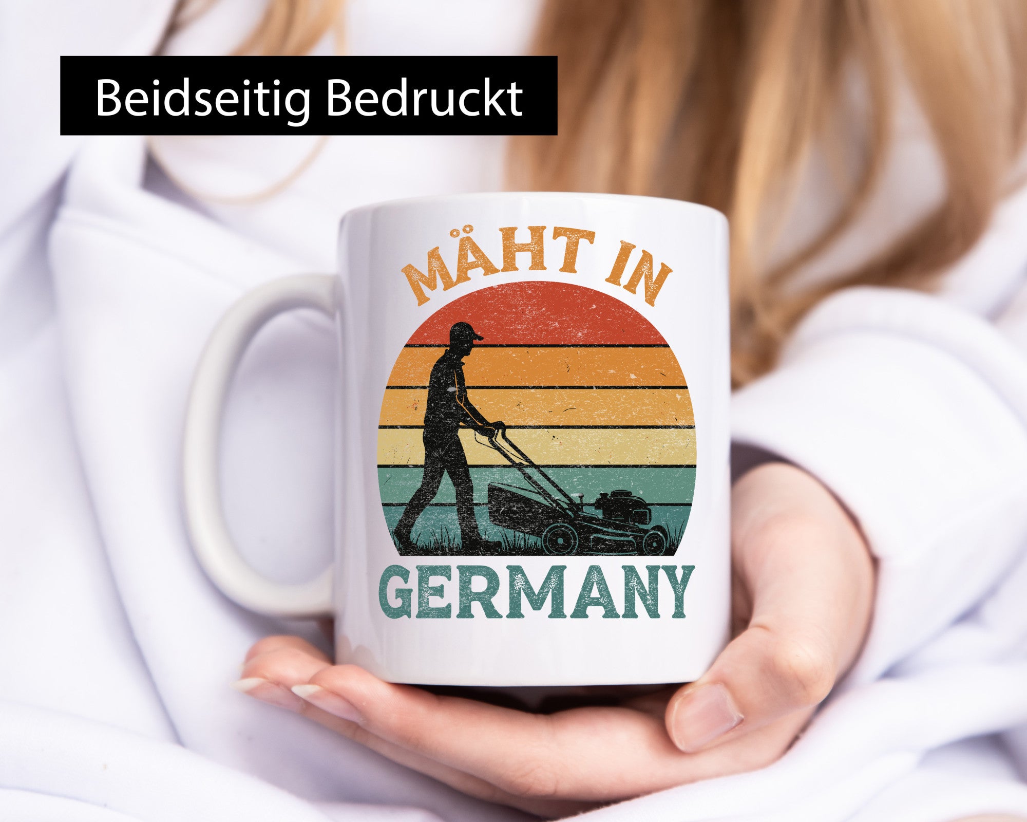 Mäht in Germany | Rasenmäher Landschaftsgärtner Humor Geschenkidee Tasse