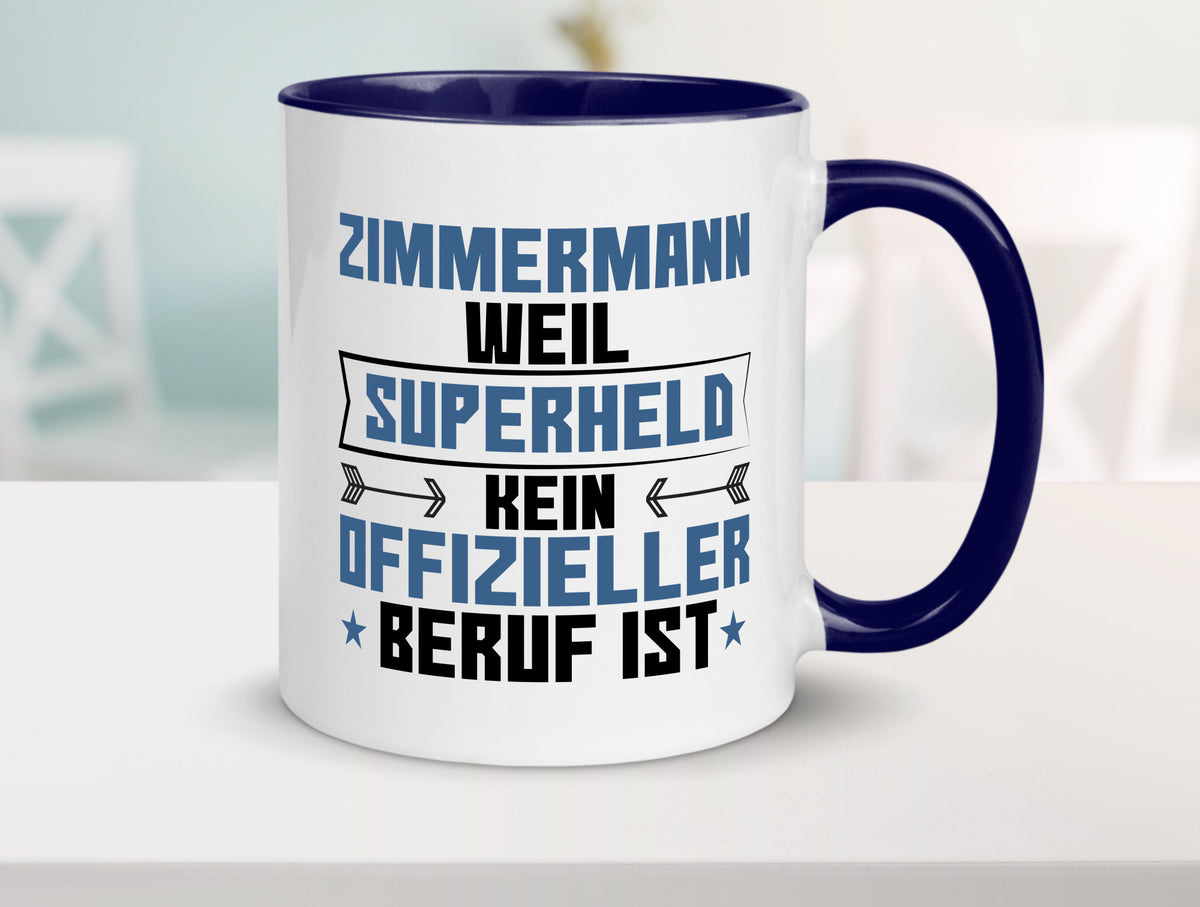 Superheld Zimmermann | Handwerker Holzbau Geschenk Humor Geschenkidee lustiger Tasse