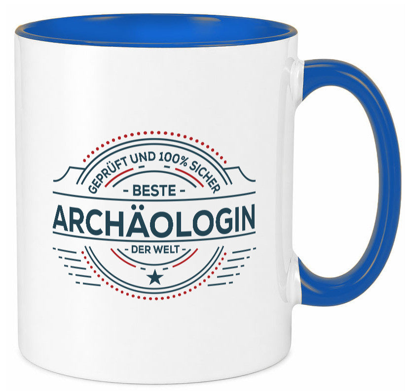 Geprüft und sicher: Archäologin| Archäologie | Forscherin Geschenk Humor Tasse