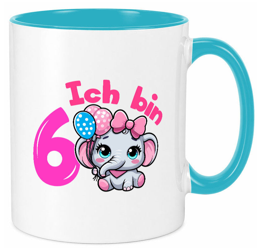 6. Geburtstag | 6 Jahre Elefant Mädchen Humor Geschenkidee Tasse