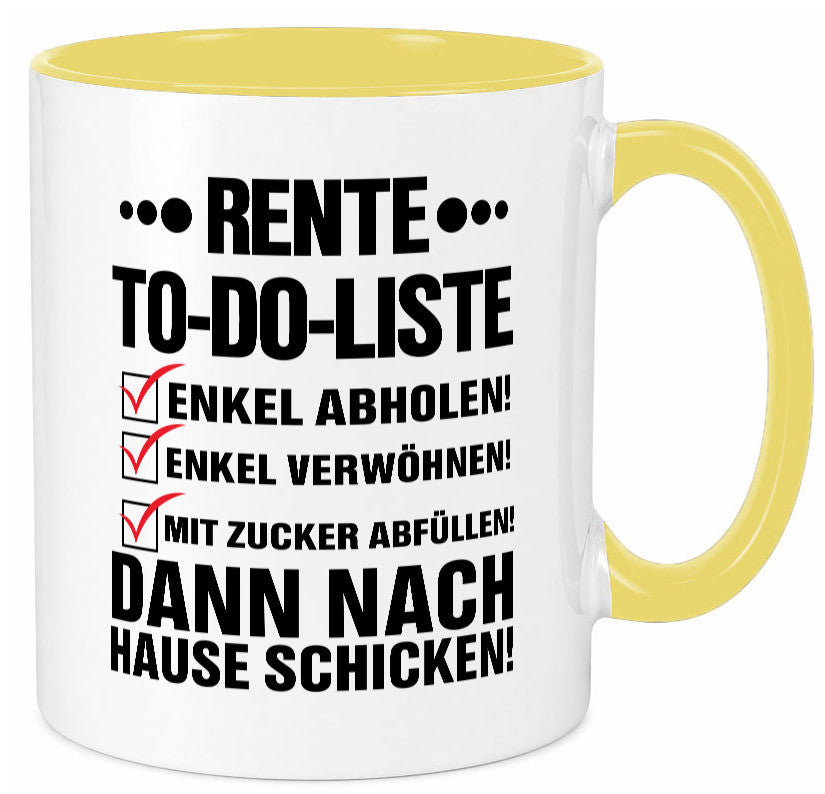 Rente To-Do-Liste | Rentner Tasse Enkel verwöhnen Geschenk Ruhestand Jubiläum