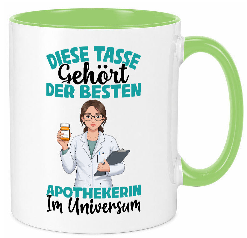 Im Universum: Apothekerin | Apotheke Pharmazie lustiger Spruch Geschenk Humor Tasse