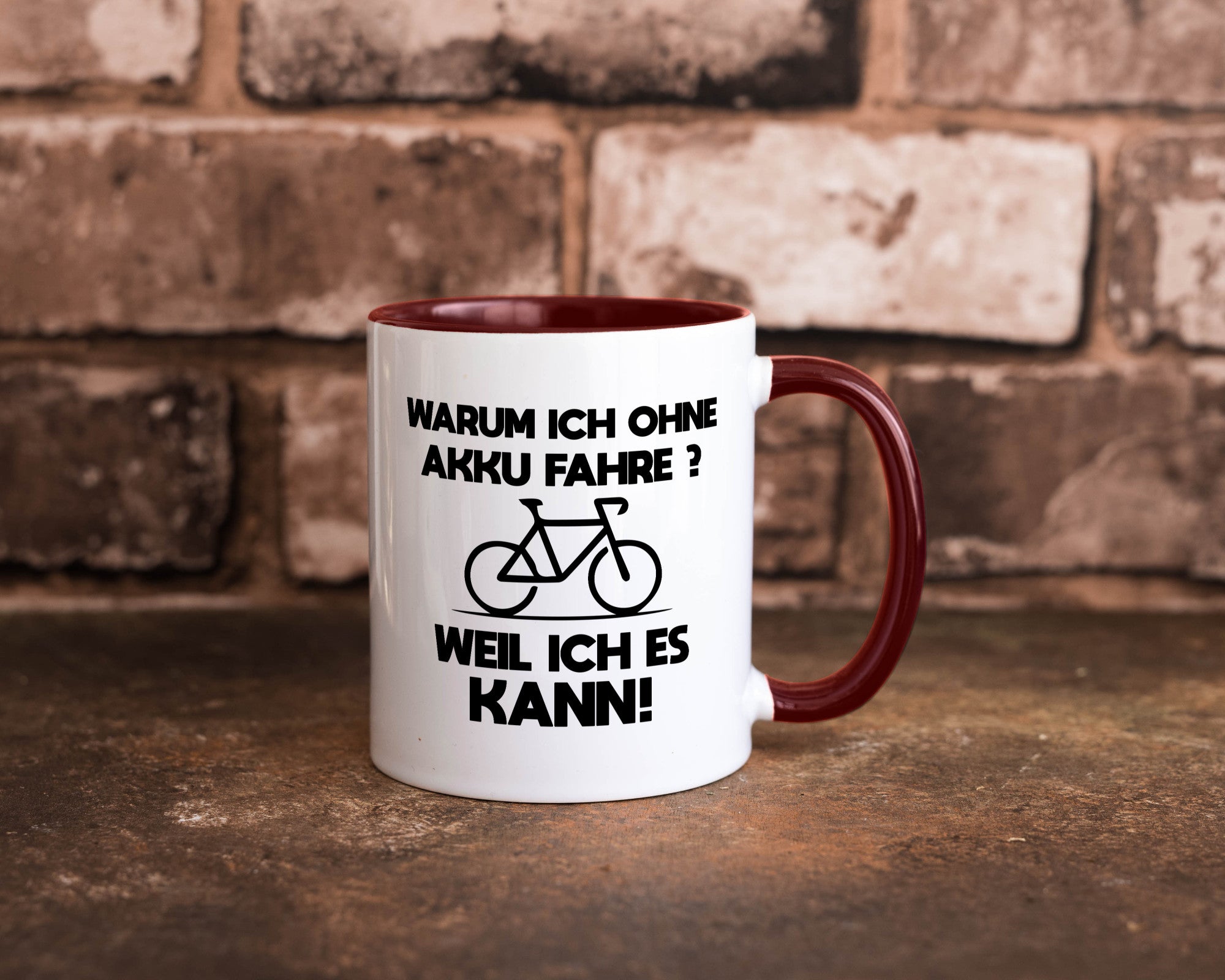 Warum ich ohne Akku fahre weil ichs kann | Radfahren Geschenk Humor