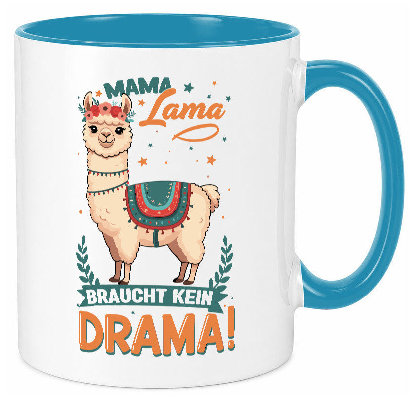 Mama Lama braucht kein Drama | Muttertag Humor Familie Geschenkidee Tasse