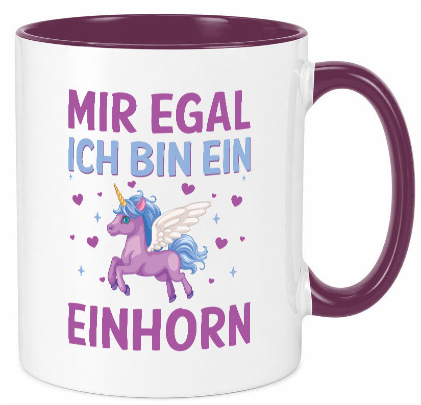 Mir egal, ich bin ein Einhorn| Herzen Geschenkidee Humor Tasse