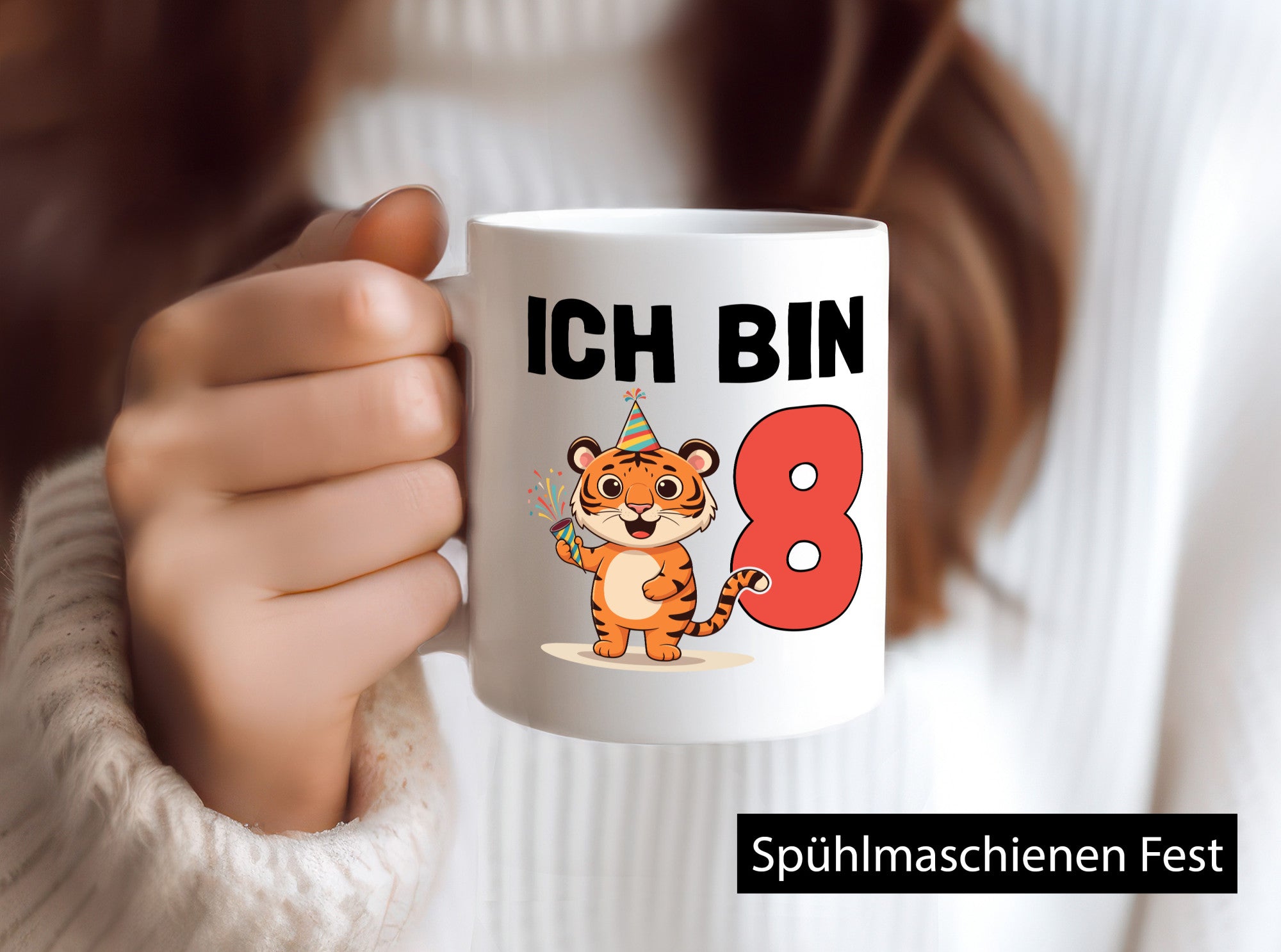 8. Geburtstag | 8 Jahre Tiger Geschenkidee Humor Tasse