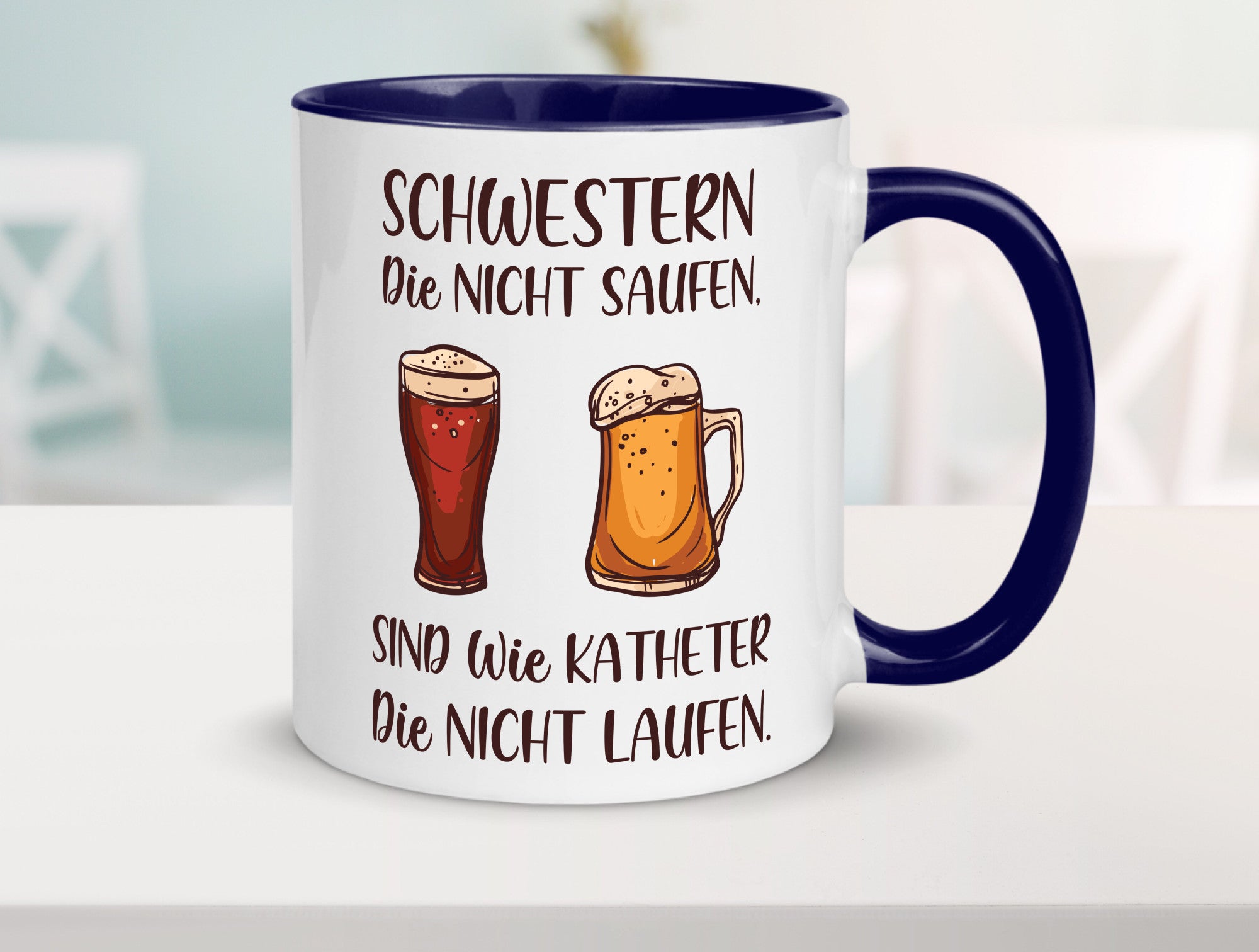 Schwestern die nicht saufen, Katheder laufen | Gläser lustiger Spruch Geschenk