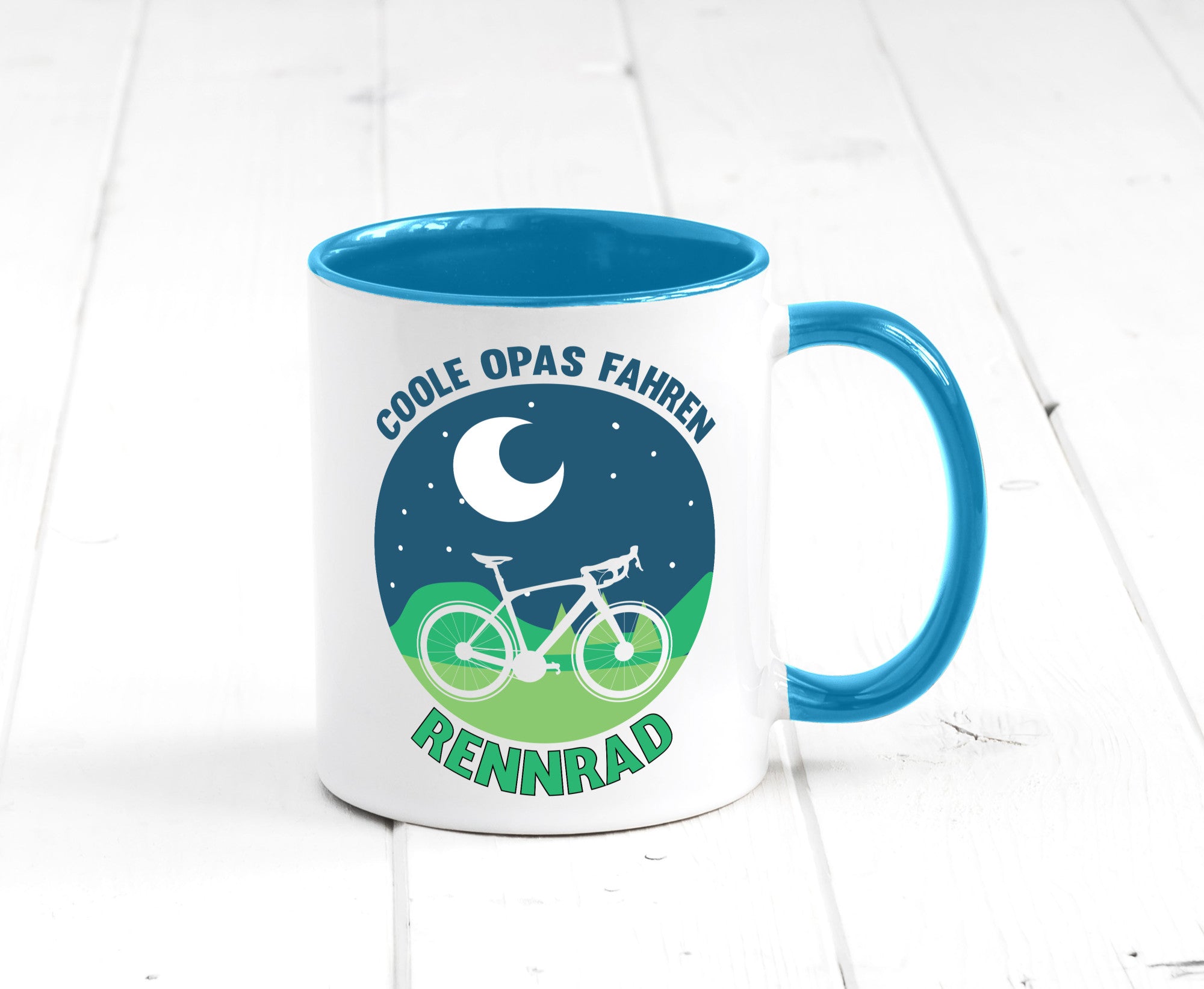 Coole Opas fahren Rennrad | Mond Landschaft Geschenk Familie Geschenkidee