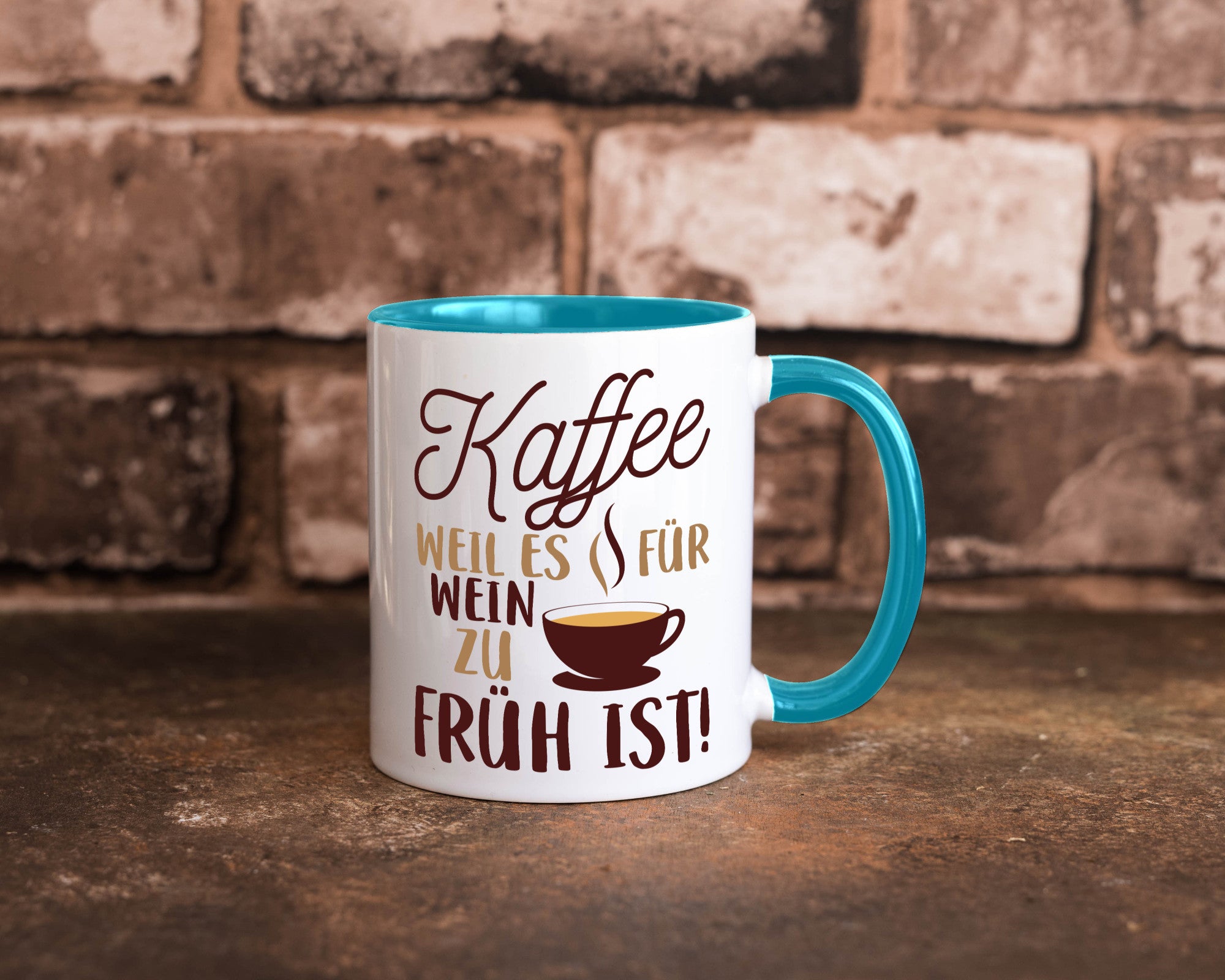 Weil es für Wein zu früh ist | Kaffeetrinker Herzschlag Humor Geschenkidee Tasse