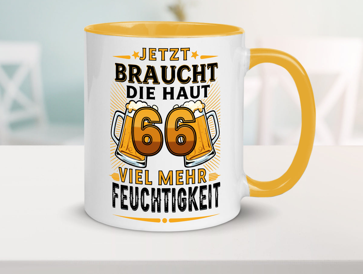 66 braucht die haut mehr Feuchtigkeit | 66. Geburtstag Humor Geschenkidee Tasse