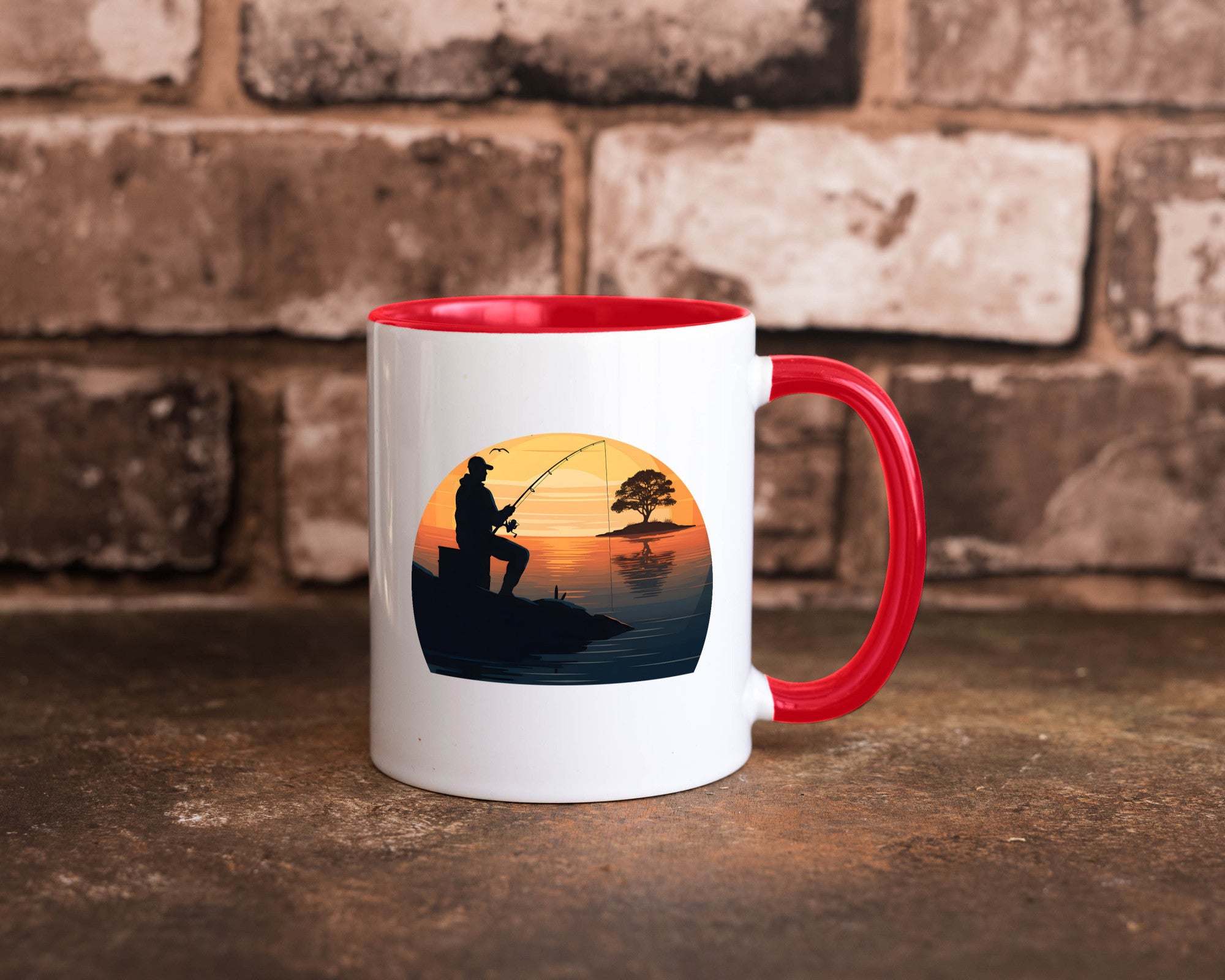 Angler | Sonnenuntergang Fischer Fische Angeln v2 Geschenk Humor Geschenkidee