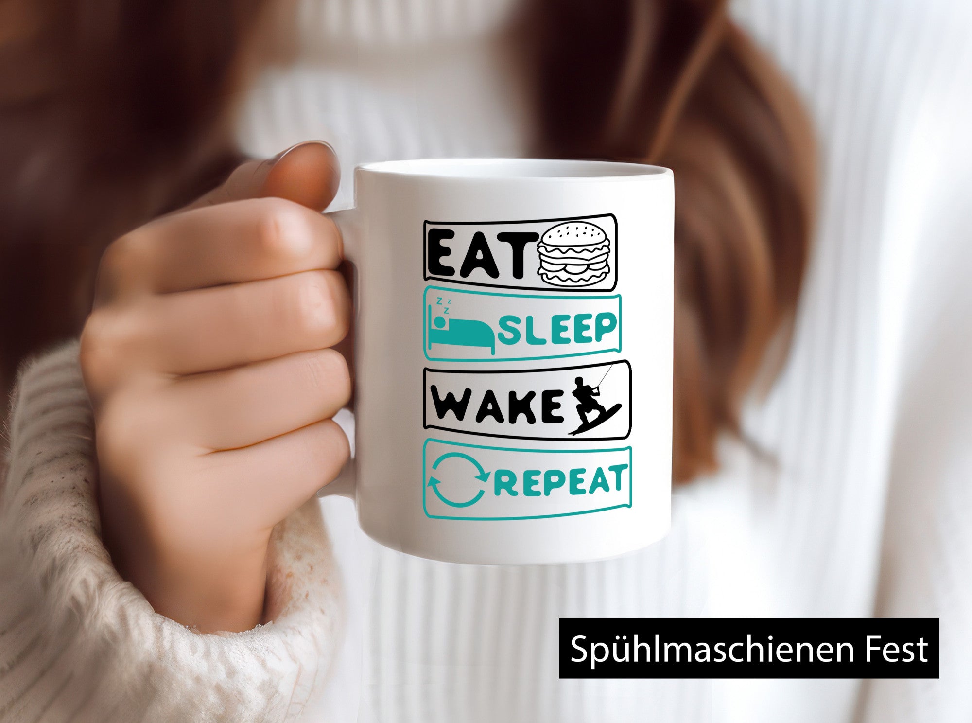 Wakeboarder | Surfer Becher Repeat Humor Geschenkidee Tasse