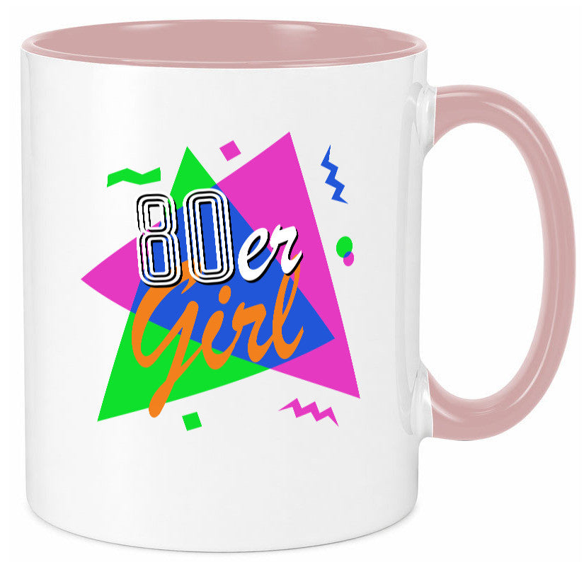 80er Girl - Jahre bunt + verrückt retro Humor Geschenkidee Tasse
