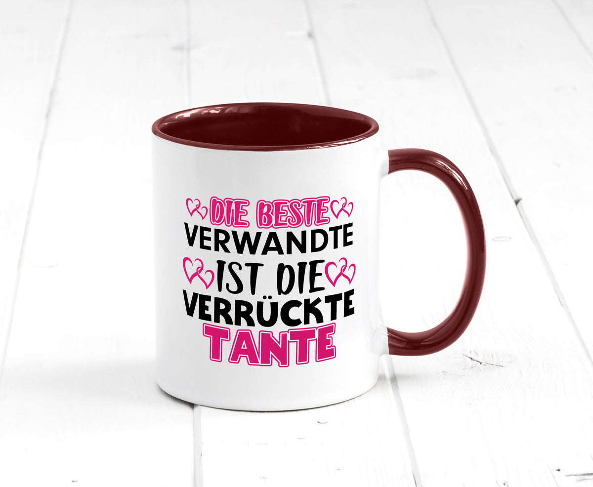 Verrückte Tante | Spruch Patentante Verwandtschaft lustiger Geschenk Humor Tasse