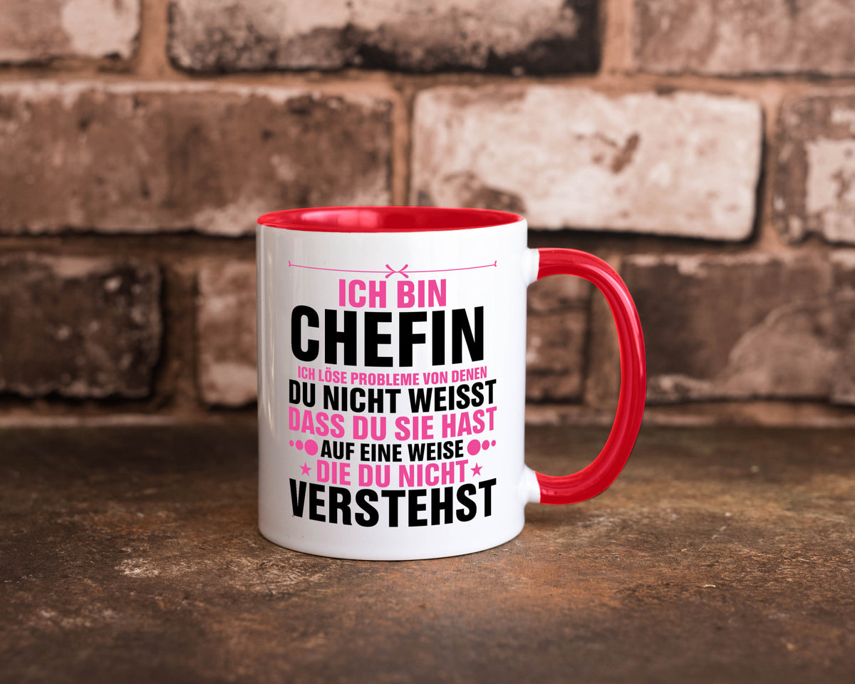 Löse Probleme: Chefin | Führungskraft Vorgesetzte lustiger Spruch Geschenk Tasse