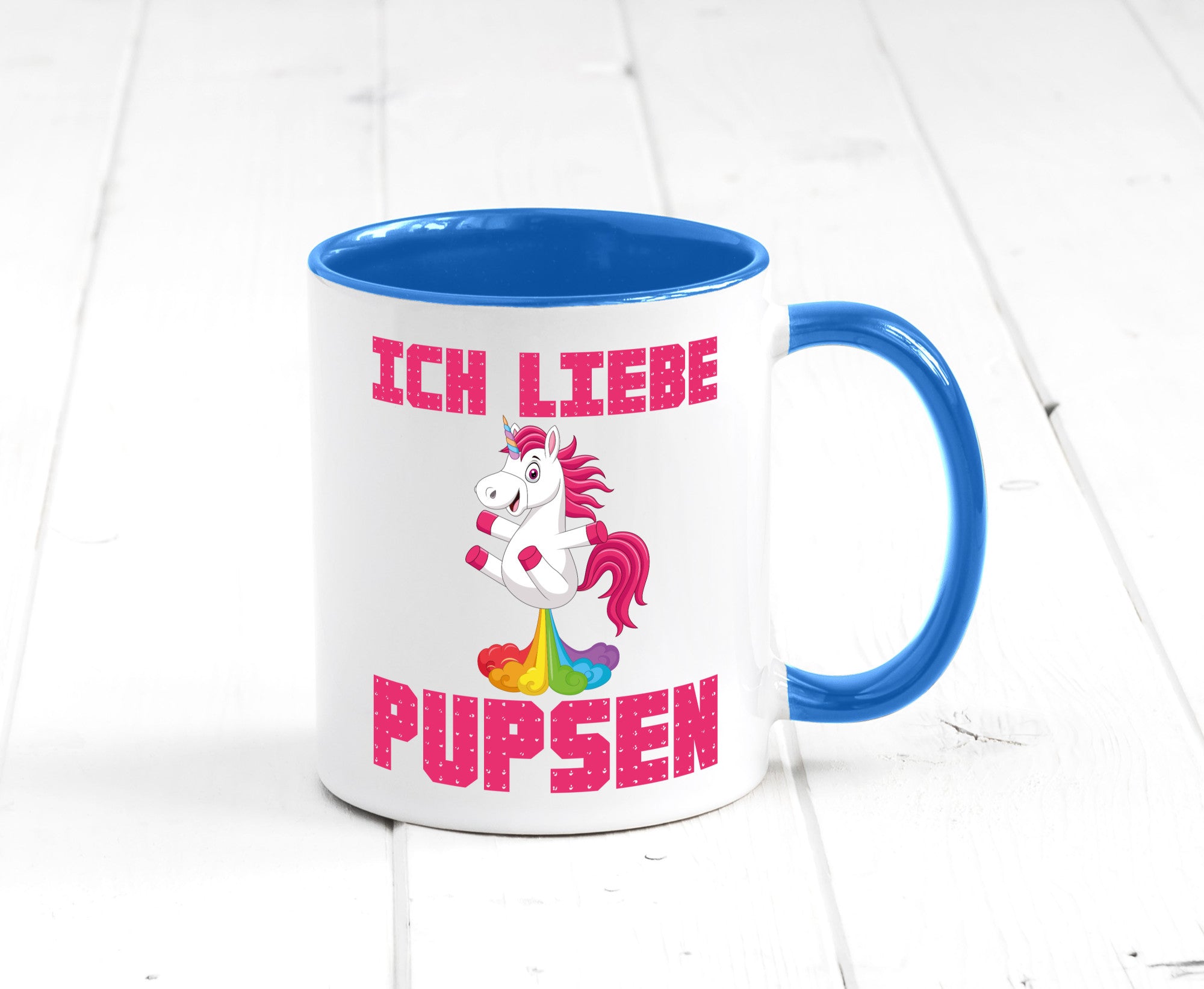 Ich liebe pupsen | Einhorn Pups lustiger Spruch Humor Geschenkidee Tasse