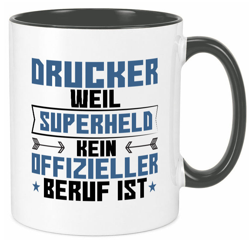 Superheld Drucker | Druckerei Print Medien Humor Geschenkidee Tasse