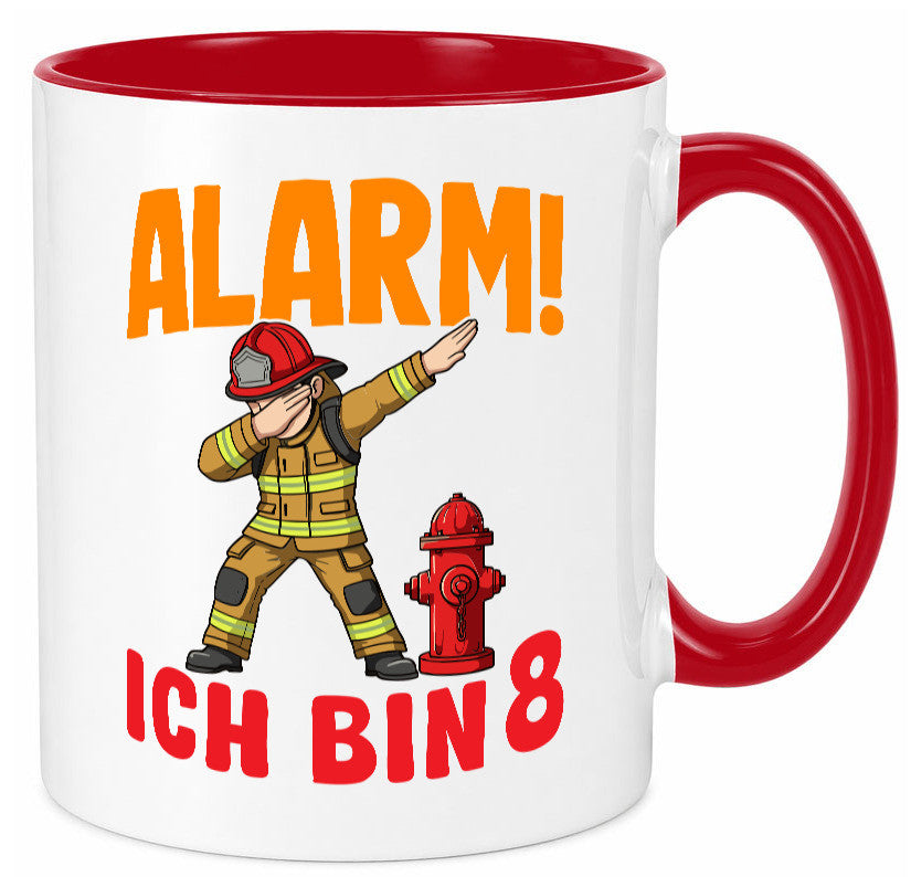 8. Geburtstag | 8 Jahre Feuerwehr Junge lustig Geschenkidee Geschenk Tasse