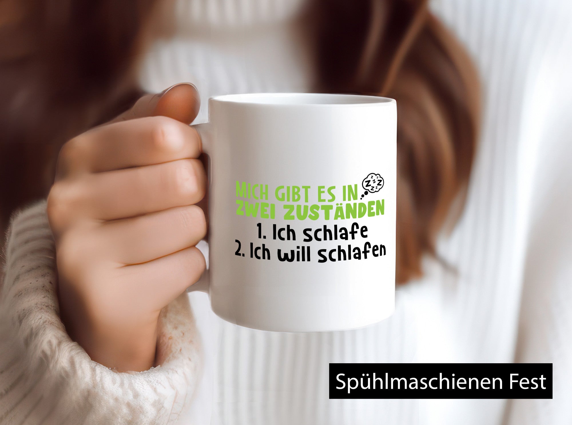Zwei Zustände | Schlaf Faulpelz Schlafmütze Müdigkeit lustig Humor Geschenkidee