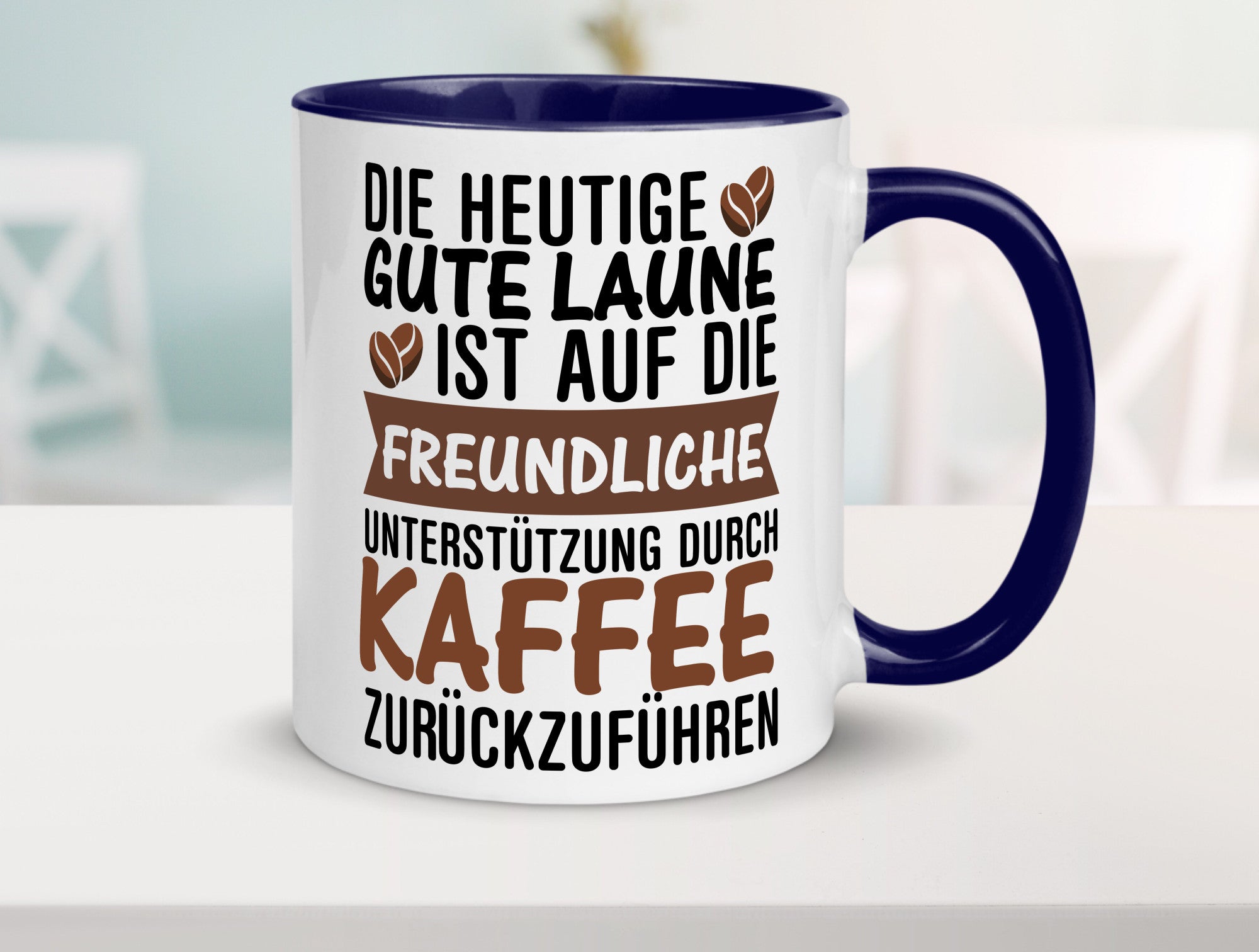 Unterstützung durch Kaffee | Kaffeliebhaber gute Laune Geschenk Humor