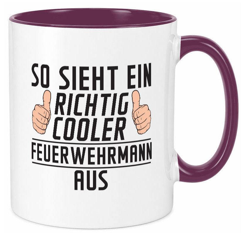 Richtig Cooler Feuerwehrmann | Feuerwehr Geschenkidee Humor Tasse