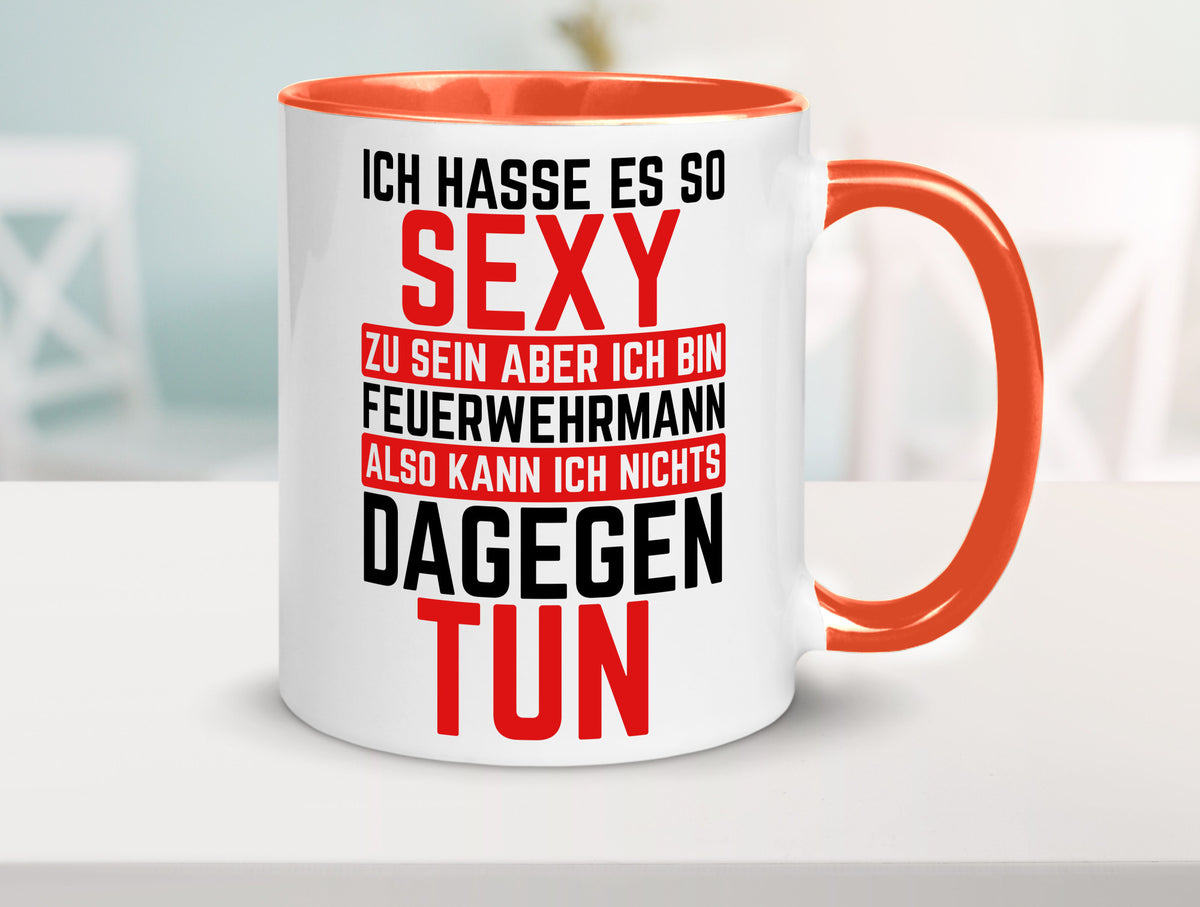 Sexy Feuerwehrmann | Helden Flammen Brandeinsatz lustig Humor Geschenkidee Tasse
